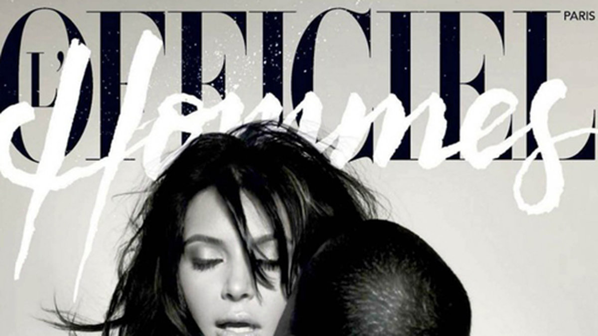 Kim och Kanye på omslaget till tidningen. 