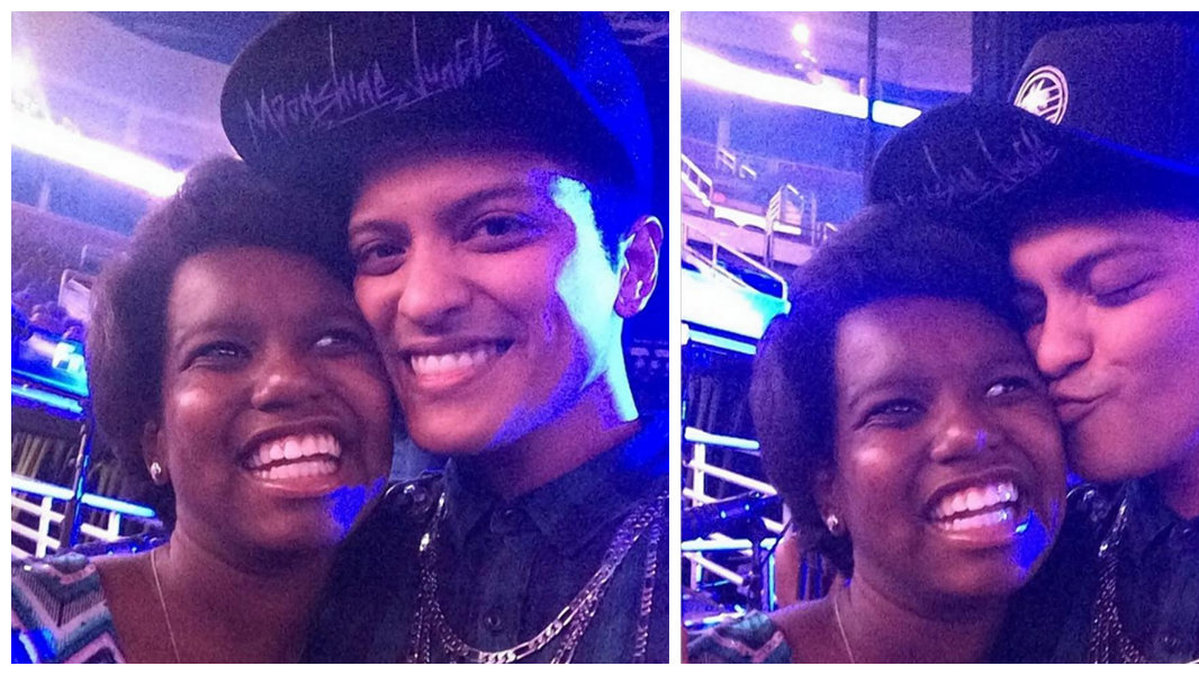 Här är bilderna som Bruno Mars postade på Instagram.