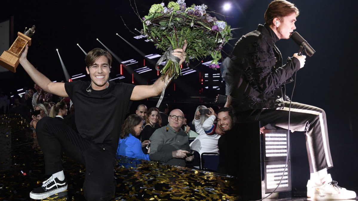 Benjamin Ingrosso och Felix Sandman i Melodifestivalen 2018