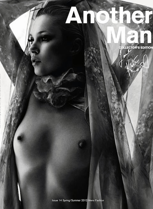 Kate pryder omslaget av Another Man 2012. Kate pryder omslaget av Another Man 2012.