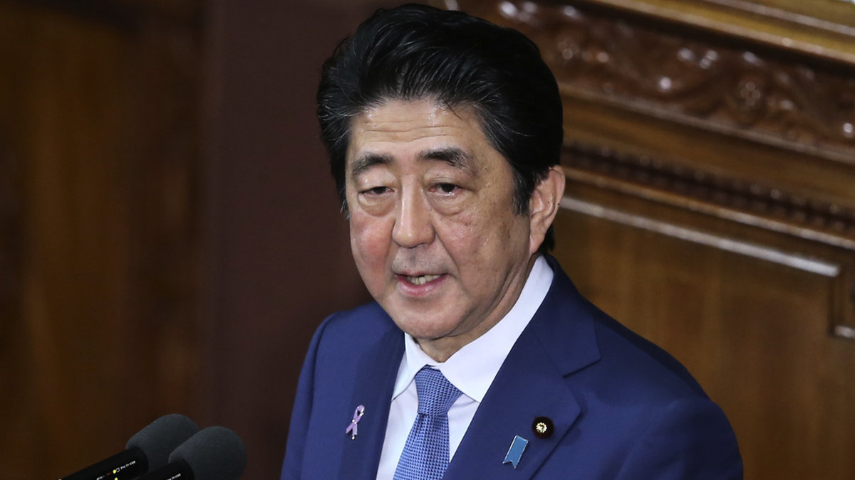 Japans tidigare premiärminister Shinzo Abe. Arkivbild.