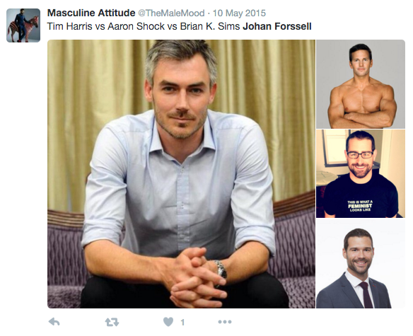 På Twitter har han bland annat hamnat bland dessa hunkar som kontot"Masculine Attitude" twittrat ut. 