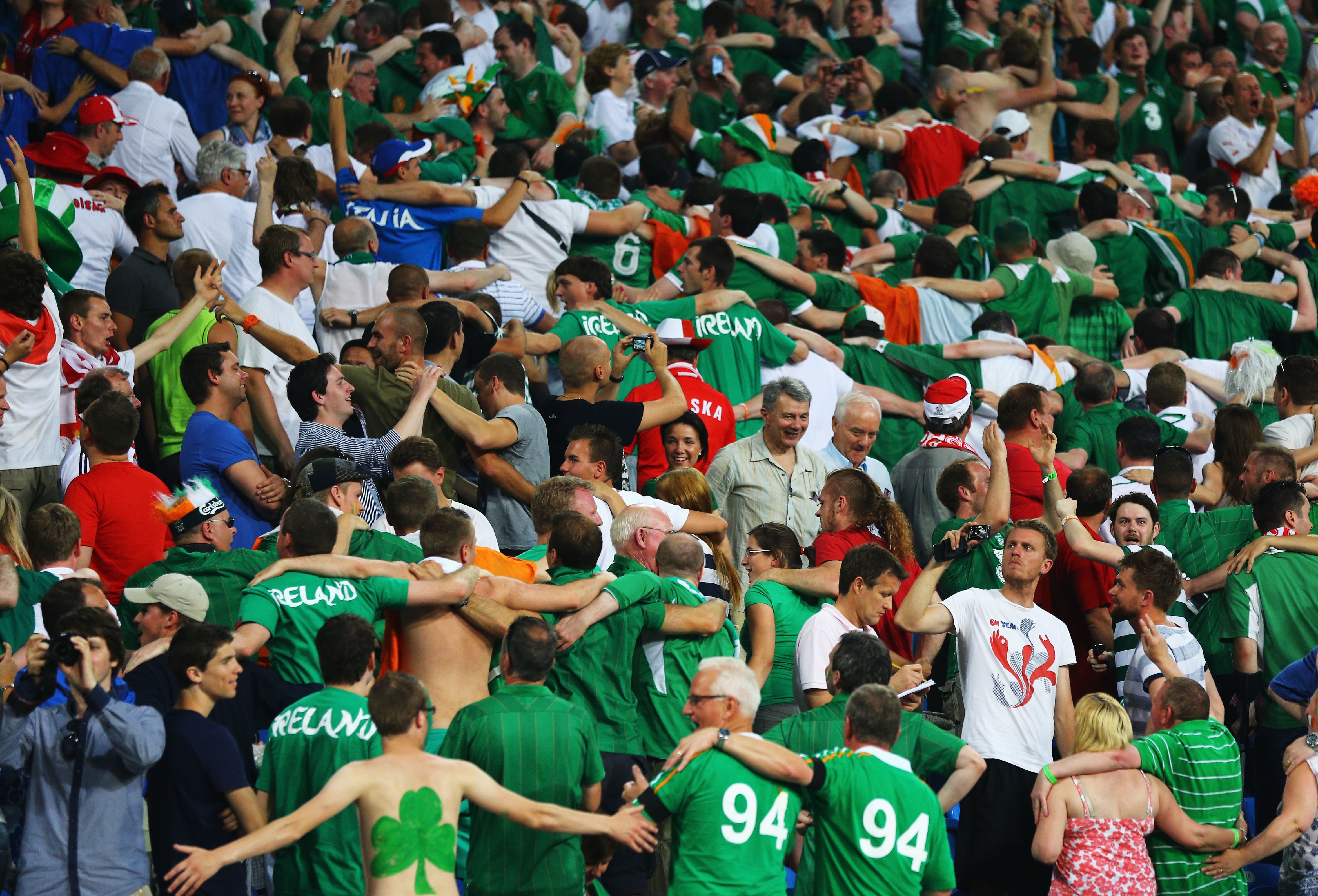 Fotboll, Supporter, Polen, Irland, Fotbolls-EM