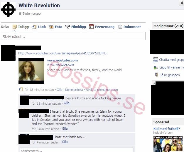 I en Facebook-grupp hånas toppbloggaren för hennes ursprung.