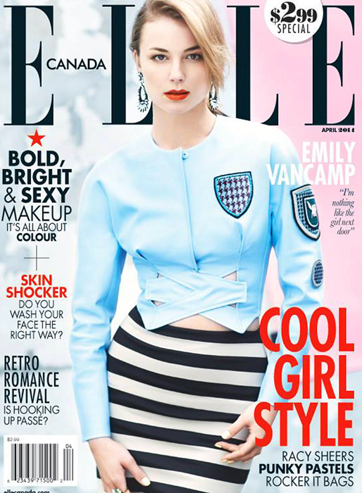 Skådisen Emily VanCamp på omslaget av Elle. Skådisen Emily VanCamp på omslaget av Elle.