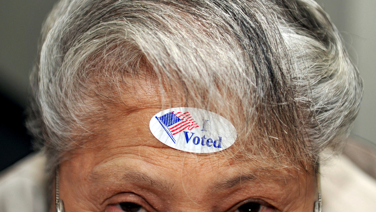 En kvinna i Idaho som röstade.