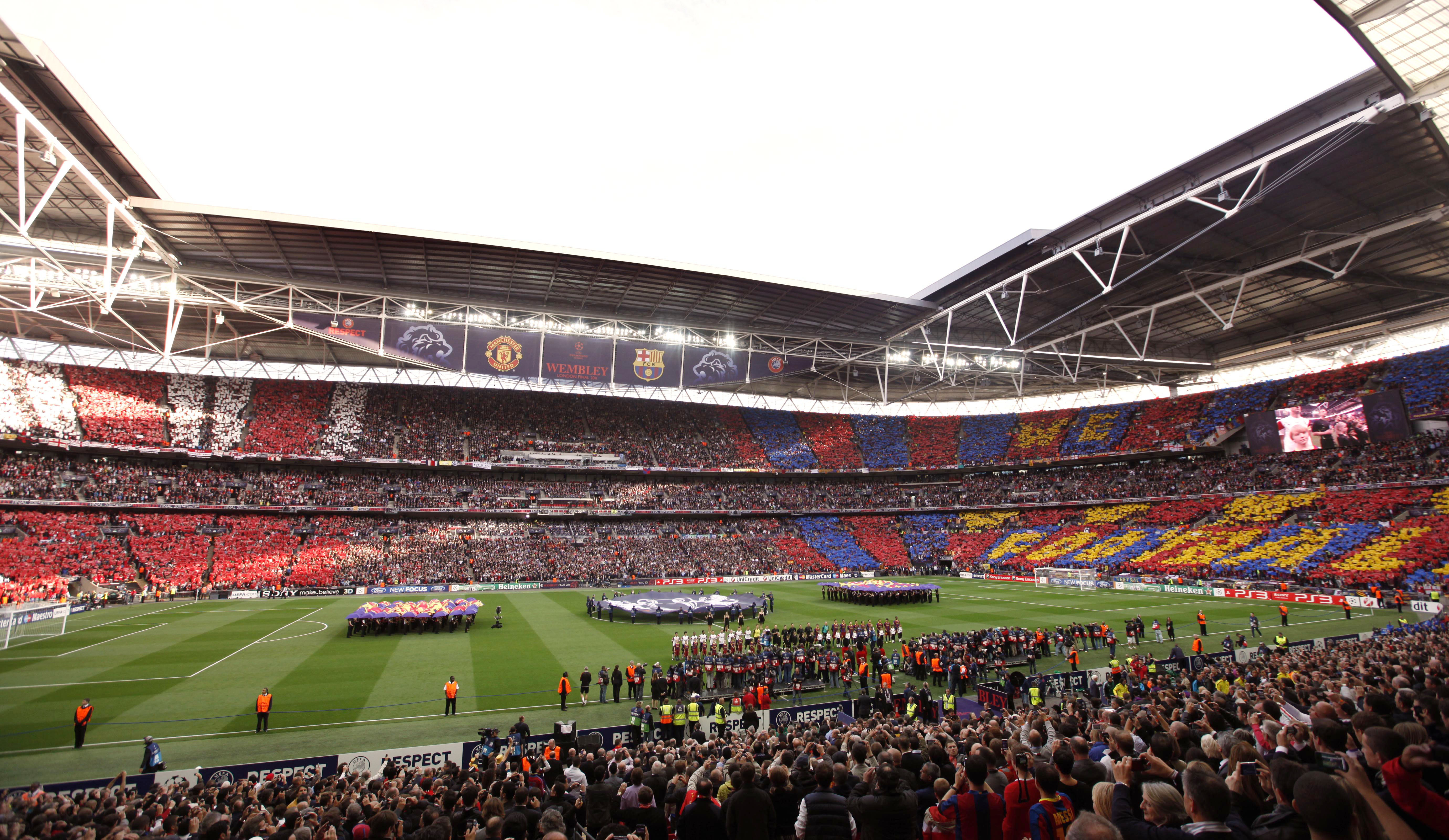 Öppningsceremonin under årets Champions League-final på Wembley. Om två år är det dags igen.