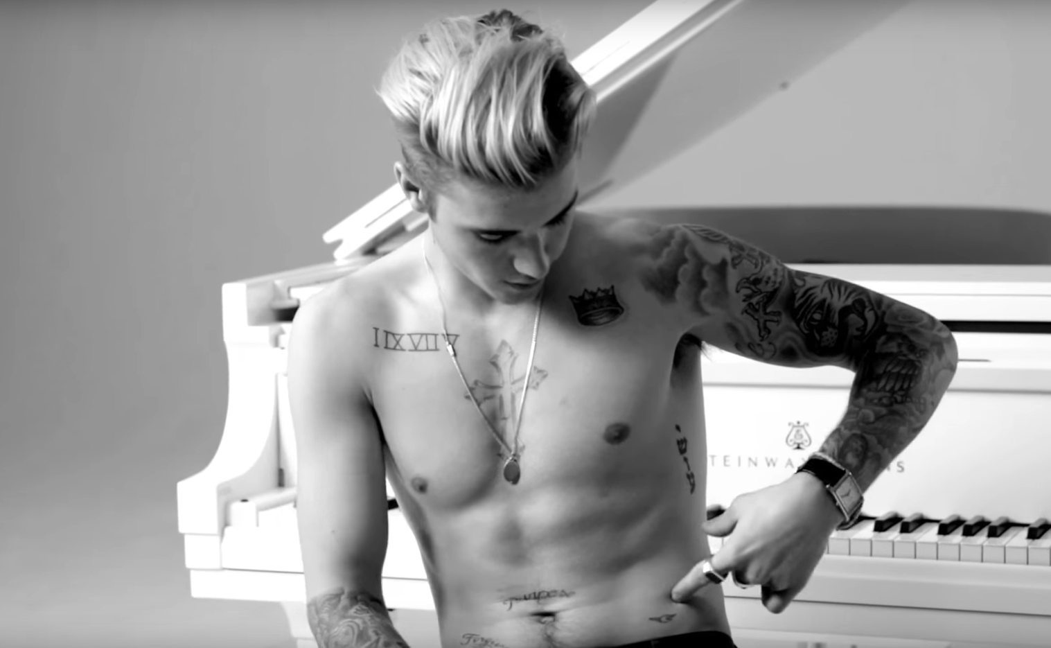 Biebers första tatuering.