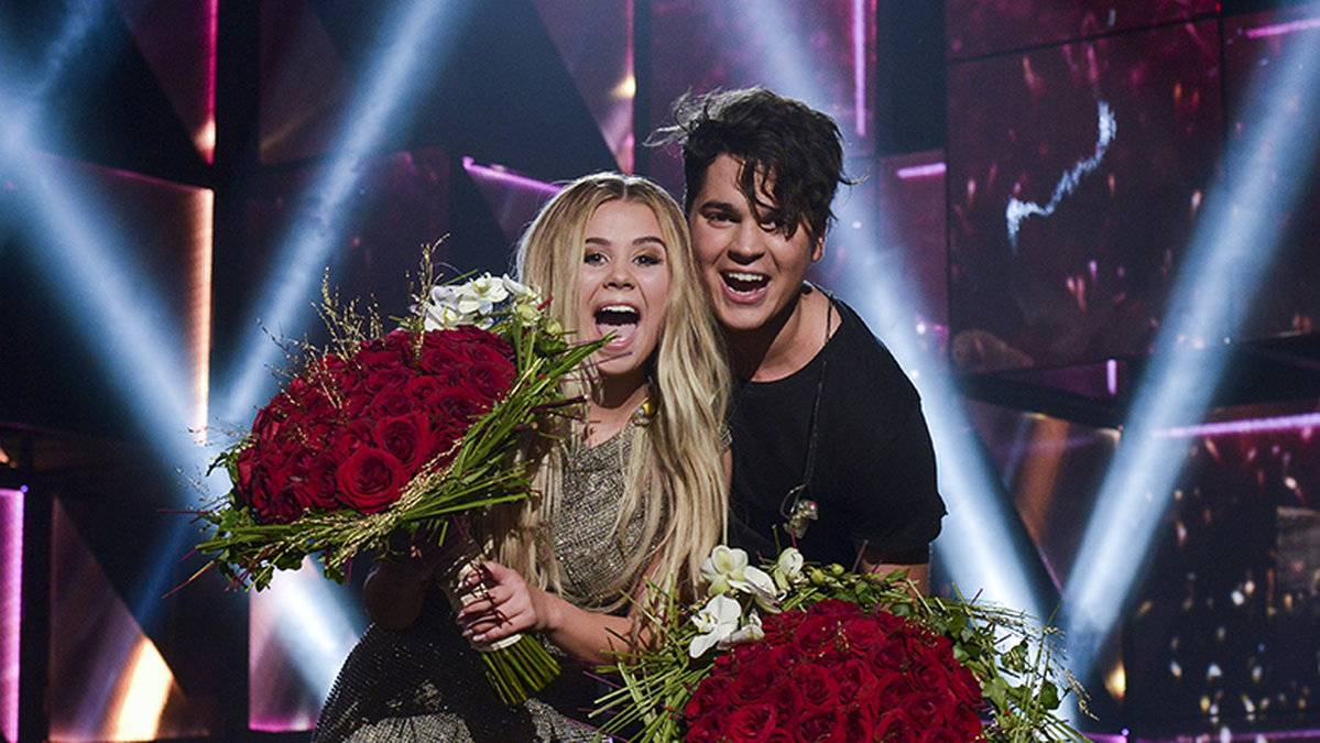 Oscar Zia och Lisa Ajax i Melodifestivalen 2016.