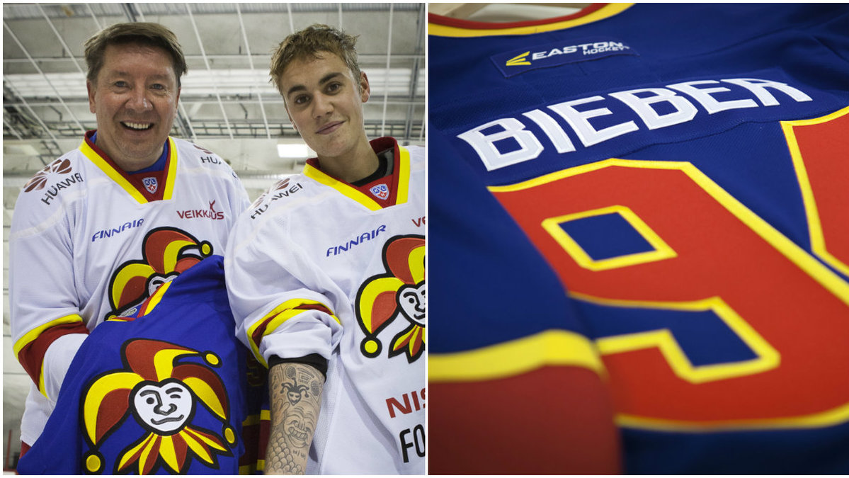 Justin Bieber spelade hockey med den finska klubben Jokerit. 