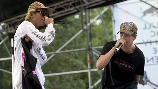 Thaiboy Digital och Yung Lean uppträder på Way Out West-festivalen i Göteborg den 7 augusti 2014.