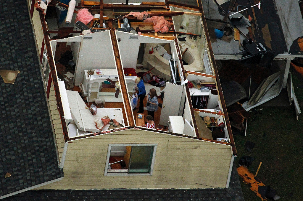 Flera hem i Lancaster förstördes i den gigantiska stormen.