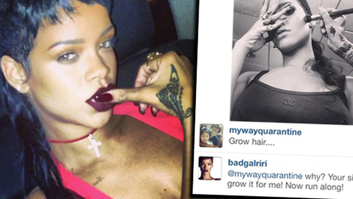 Rihanna lackade ur på Instagram. 