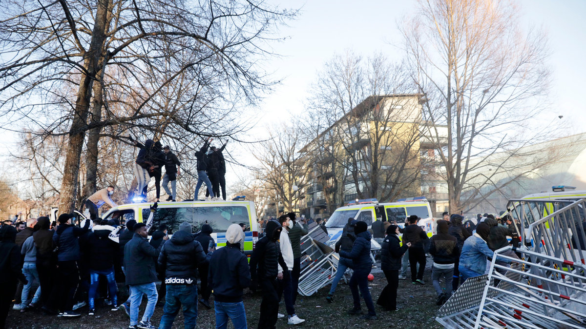 En ögonblicksbild från upploppet i Sveaparken i Örebro. Arkivbild.