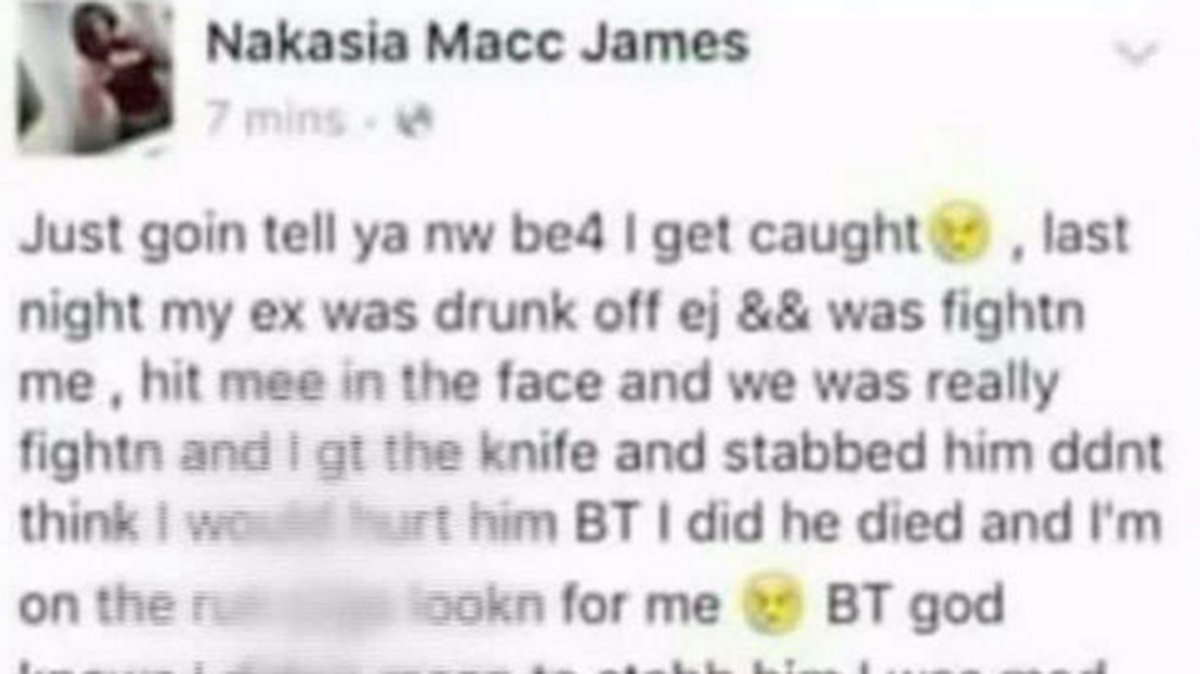 Hon skrev om mordet på Facebook.