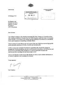Brevet från Australiens ambassad.