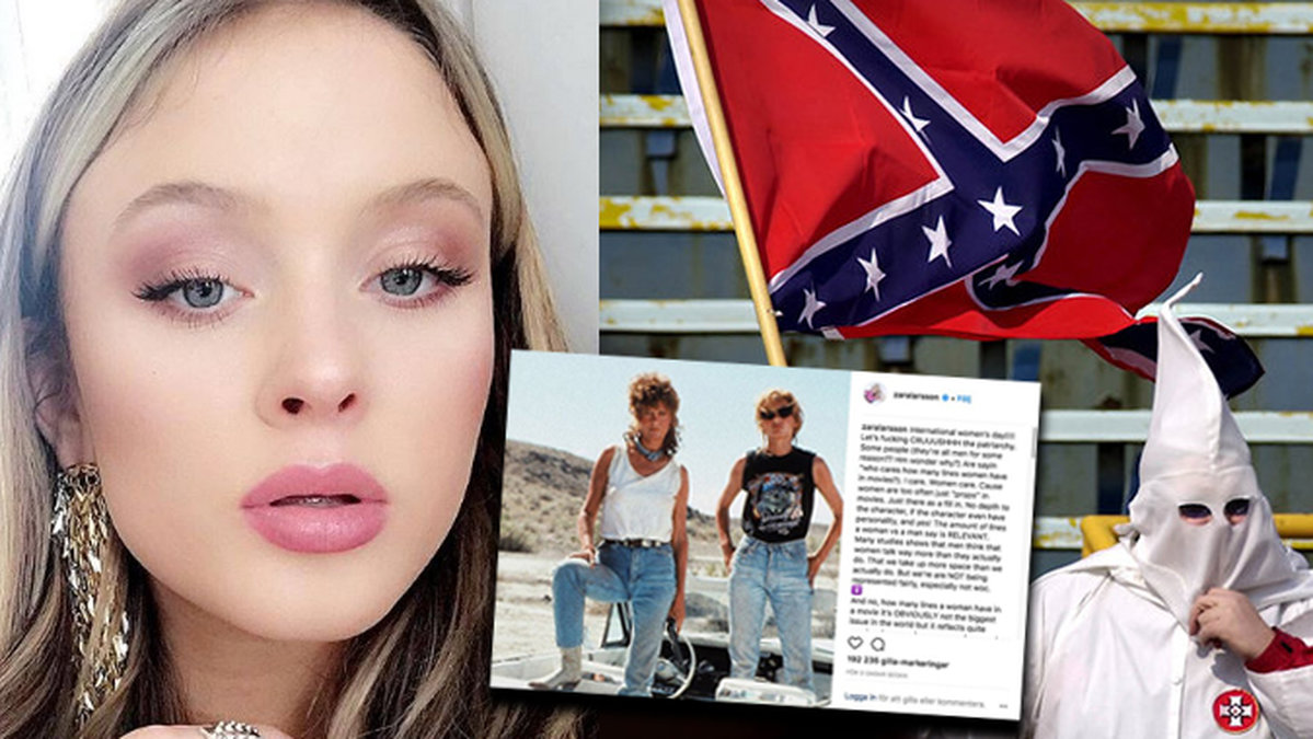 Zara Larsson la ut en sydstatsflagga på sin Instagram.