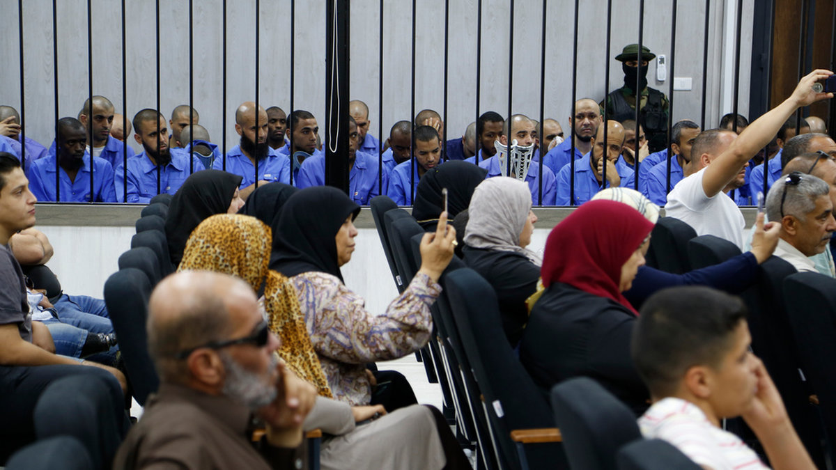 Rättegång mot misstänkta jihadister i Misrata. Libyen, i höstas. Arkivbild.