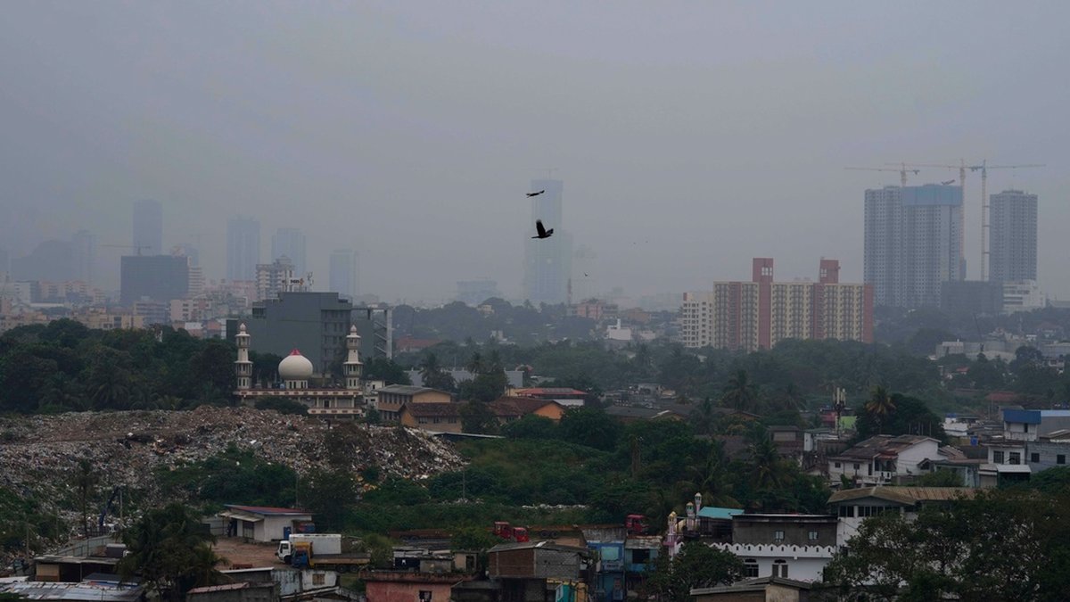 Smog och dimma över Colombo.