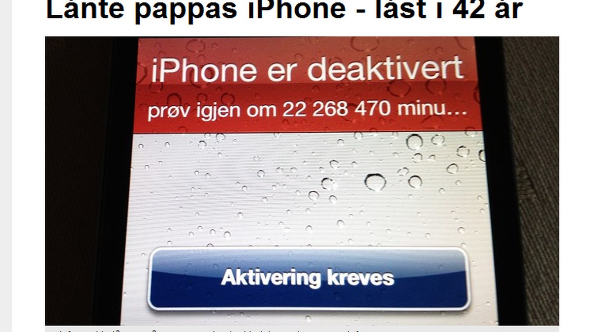 Ett norskt barn låste sin pappas mobil i 42 år för ett tag sedan.