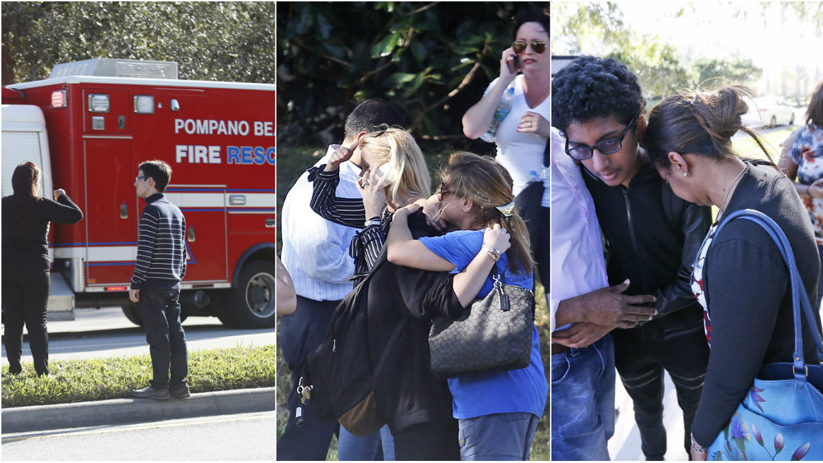 Minst 20 skadade och flera döda i skolskjutning på Douglas High School i Parkland, Florida.