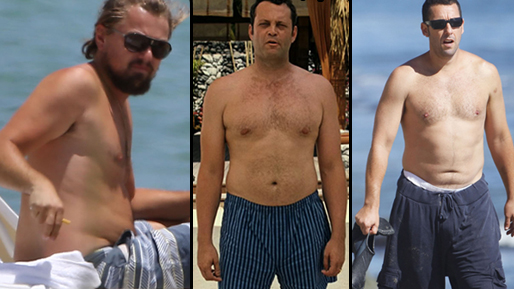 Leonardo DiCaprio, Vince Vaughn och Adam Sandler – alla stolta "dad bods".