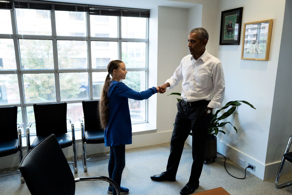Barack Obama tror att Gretas generation kommer rädda världen. 