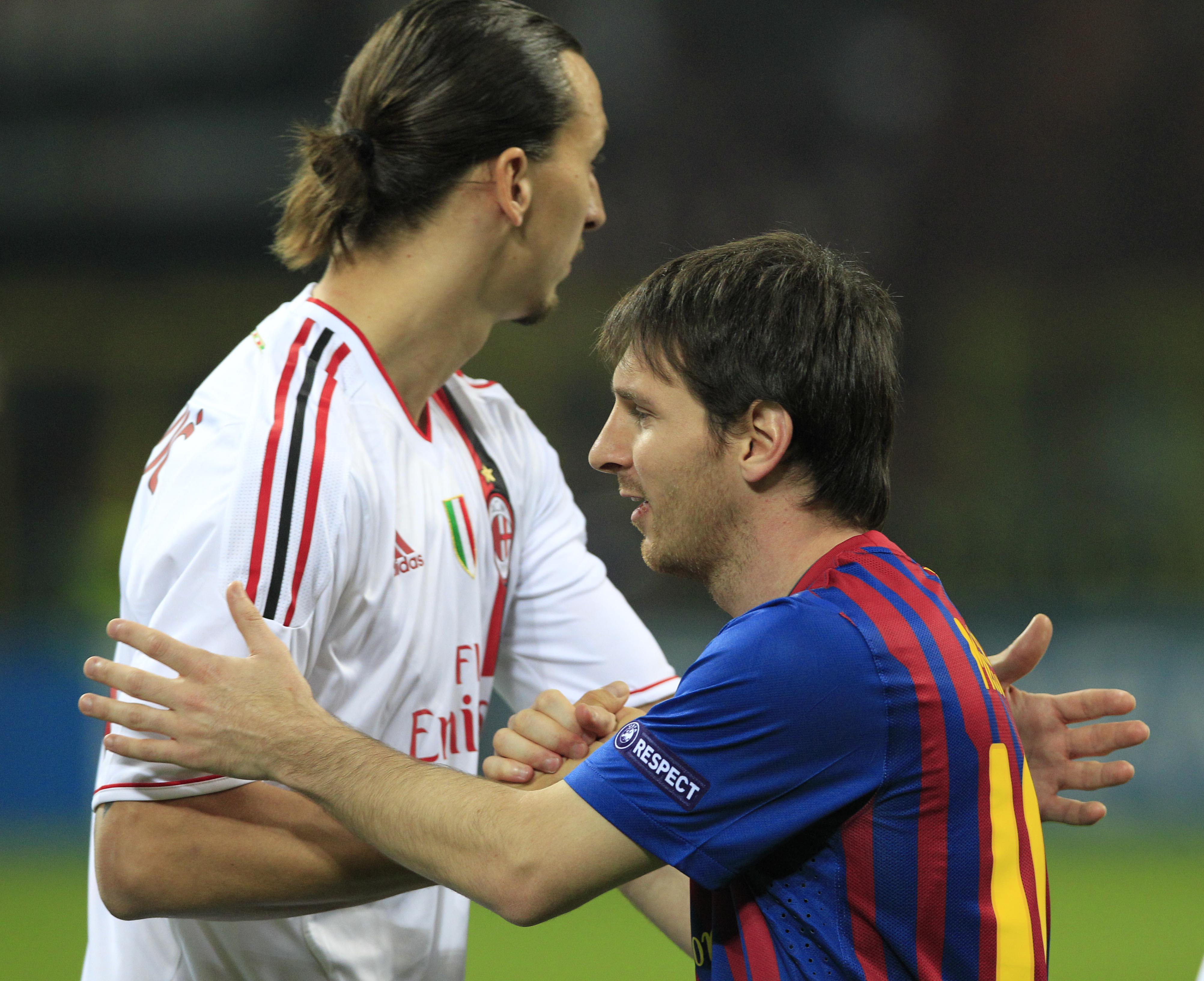 Zlatan och Messi - som vänner från förr. 