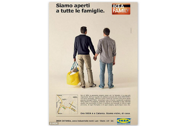 Annonsen som väckt starka reaktioner i Italien.