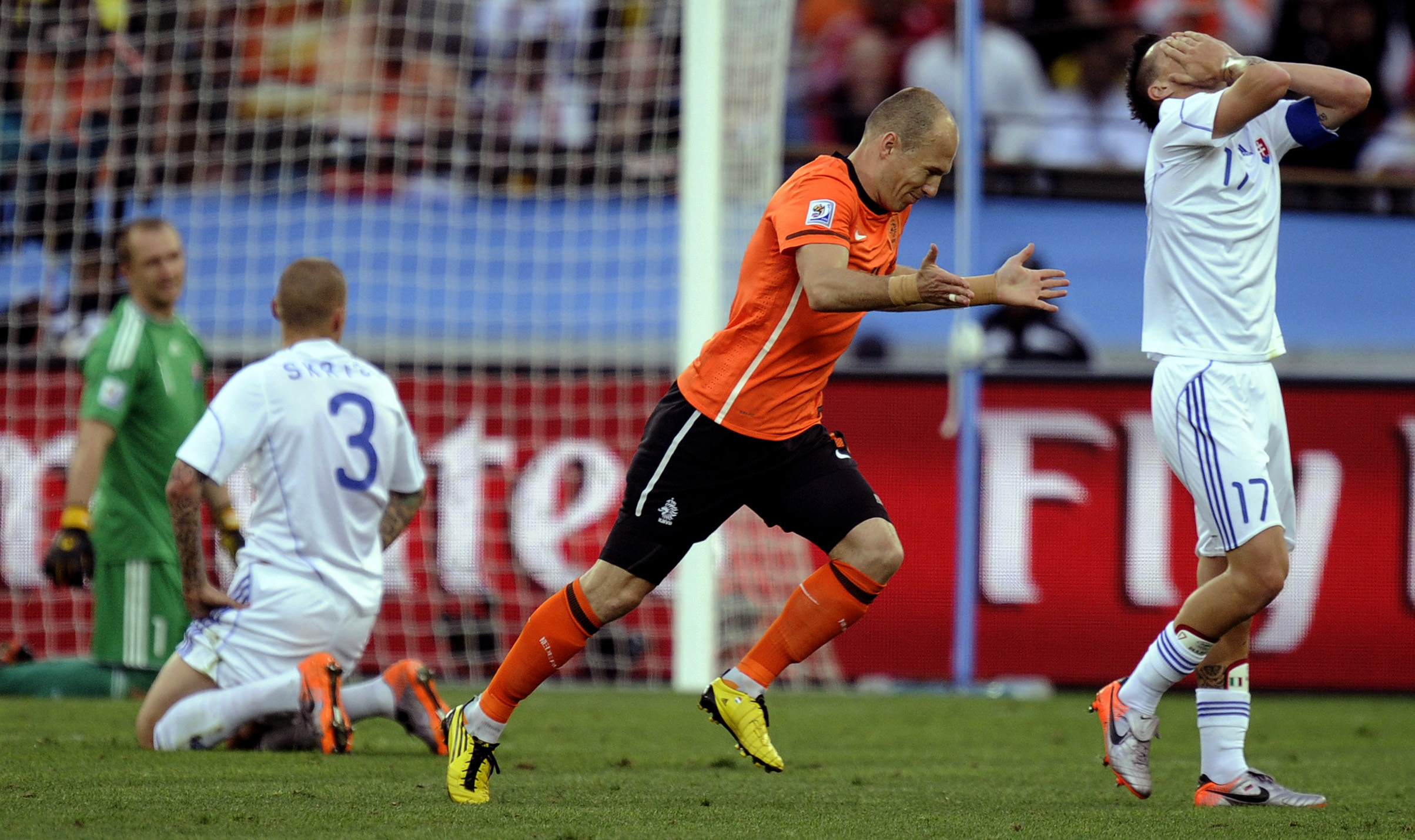 Arjen Robben spelade en avgörande roll i segern mot Slovakien.