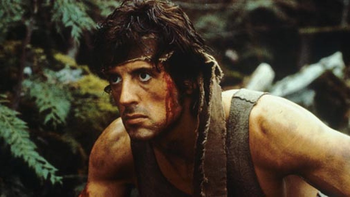 Actionstjärnan Sylvester Stallone i Rambo: First Blood. 