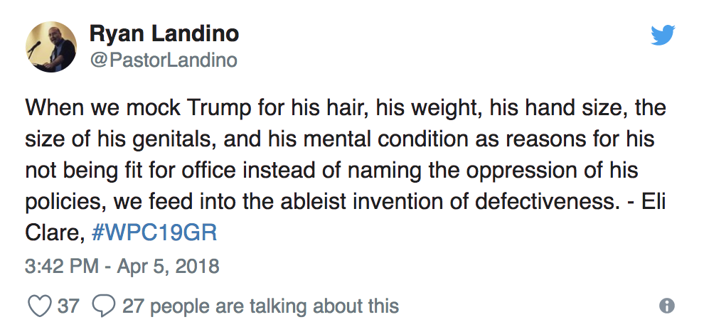Sluta håna Trump – det är funkofobiskt Sluta håna Trump – det är funkofobiskt