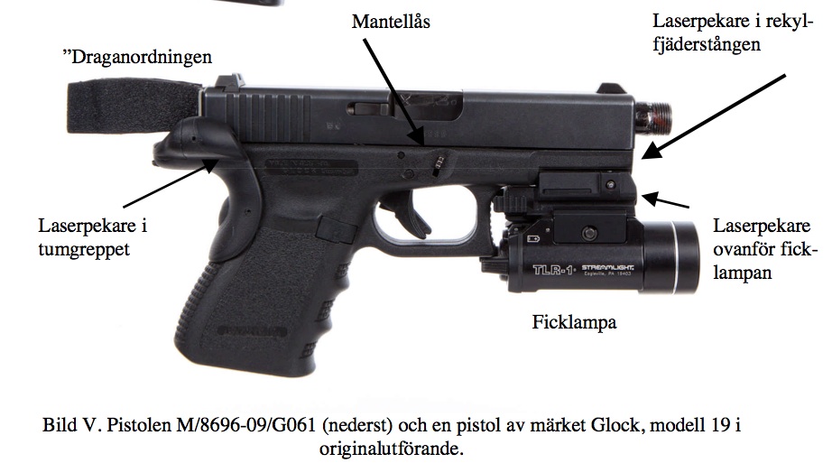 Polisen beskrivning av Glocken. Polisen beskrivning av Glocken.
