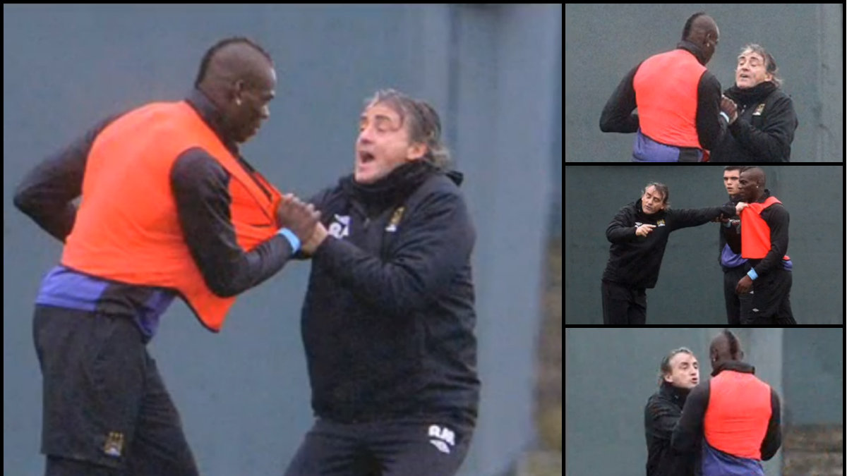 Här börjar plötsligt Mancini och Balotelli att bråka.