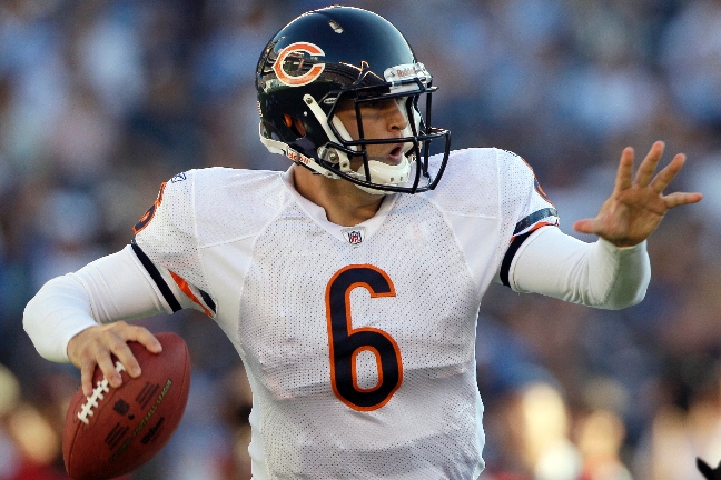 Jay Cutler, Chicago Bears "guns-blazing"-quarterback.