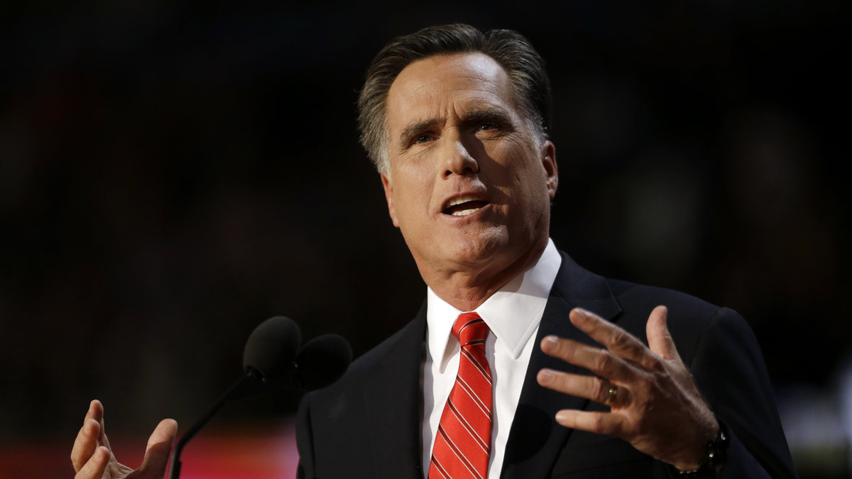 Presidentkandidaten Mitt Romney höll tal till sina anhängare.