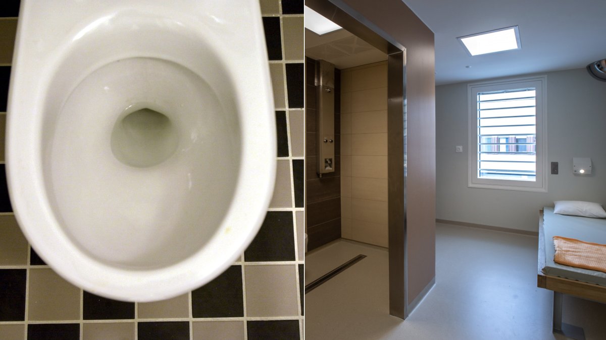 Häktad får ersättning för äcklig toalett. Genrebilder.
