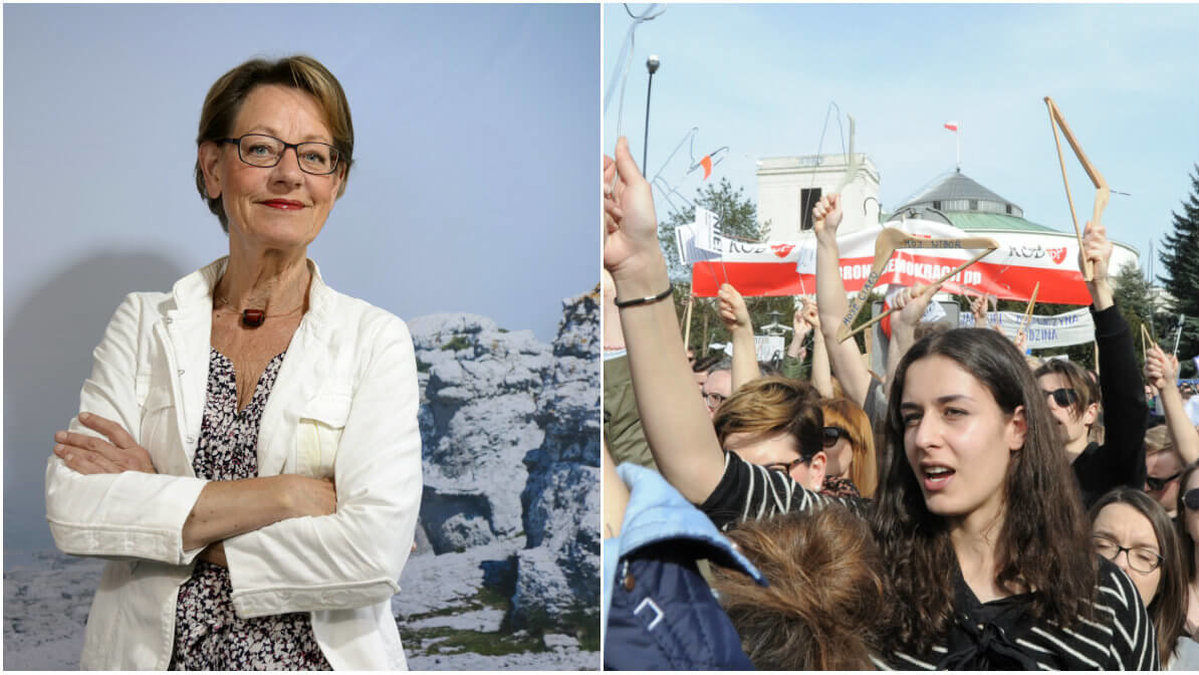 Gudrun Schyman, partiledare Feministiskt Initiativ, säger att det är "makabert" att se Polen förbjuda abort. 