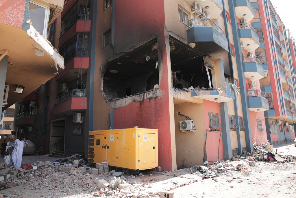 Förstörda bostadshus i Sudans huvudstad Khartum.