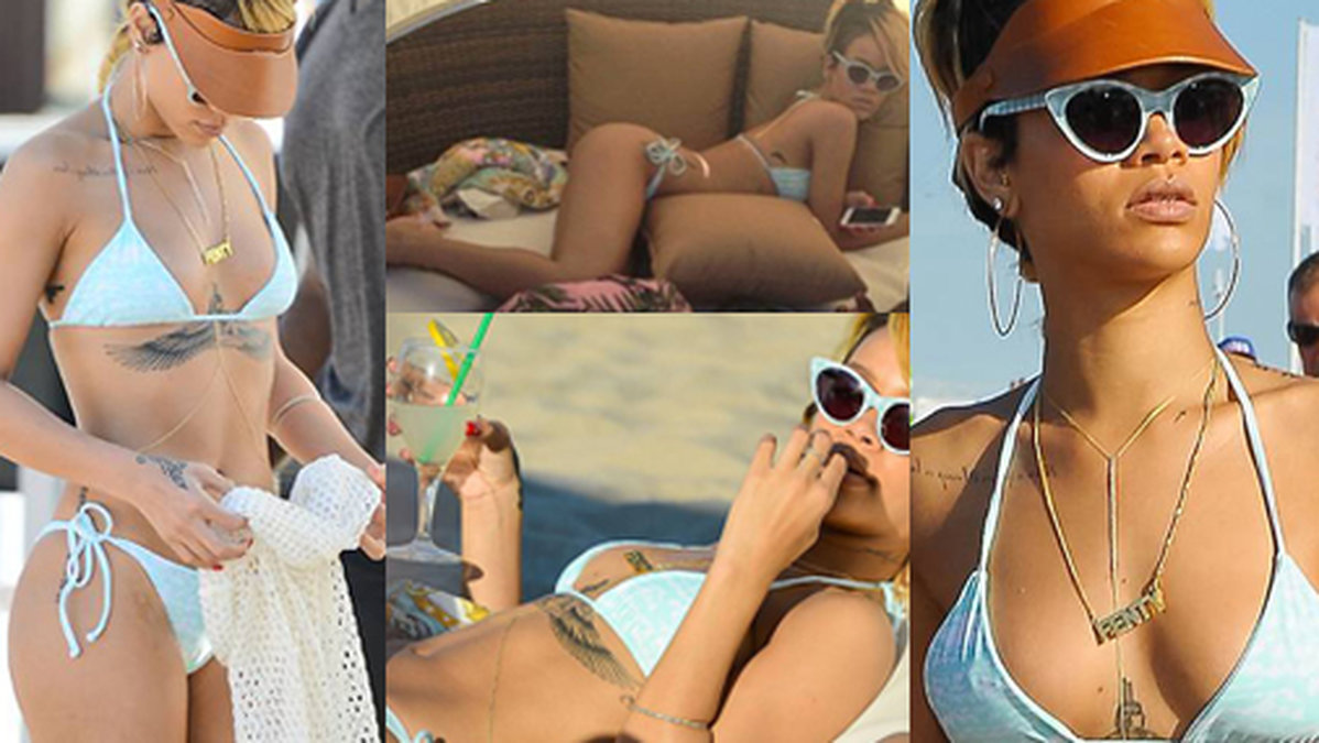 Rihanna ville bara slappa på stranden. 