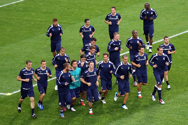 Det italienska laget förberedde sig för det tuffa mötet med Kroatien.