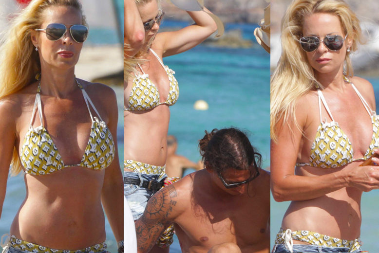 Helena Seger strålade på stranden tillsammans med sin pojkvän Zlatan och parets vänner. Se alla bilderna från parets exklusiva semester i bildspelet – klicka på pilarna.