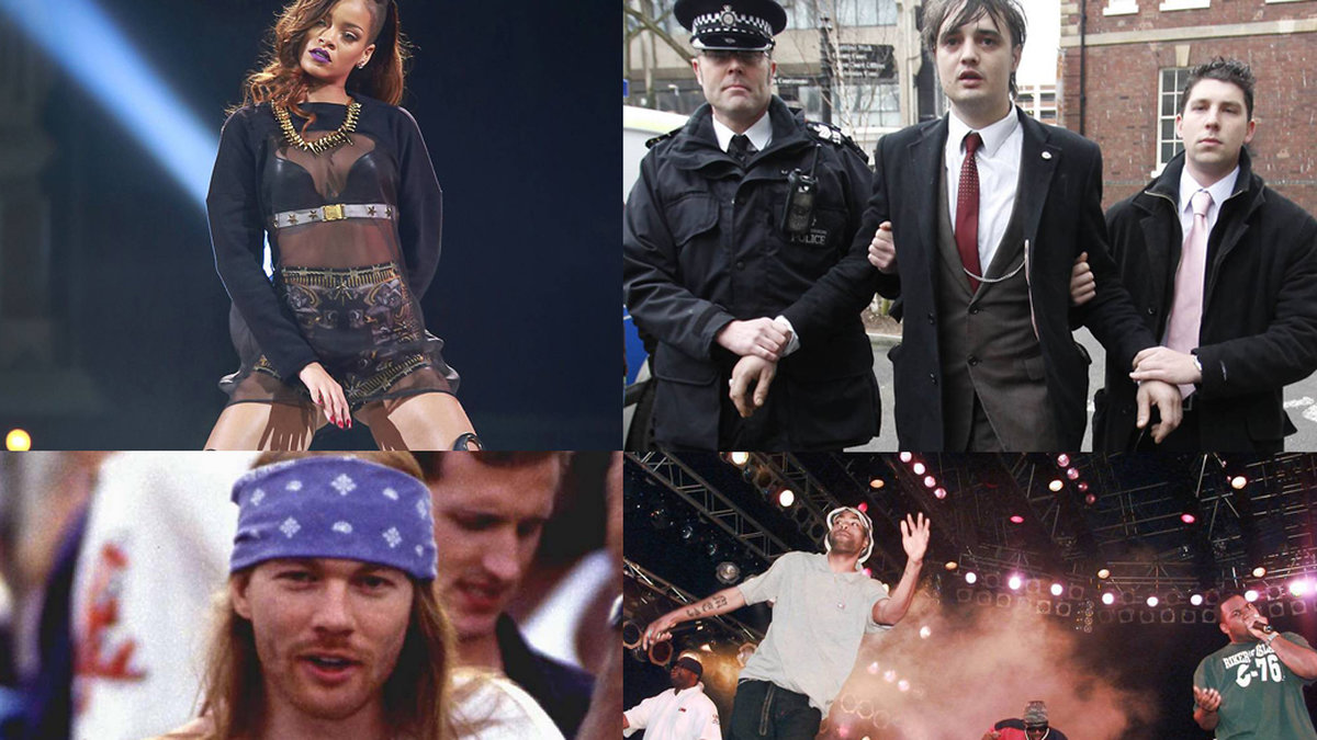 Rihanna, Pete Doherty, Axl Rose och Wu Tang Clan är några av världsstjärnorna som varit inblandade i skandaler genom åren. 