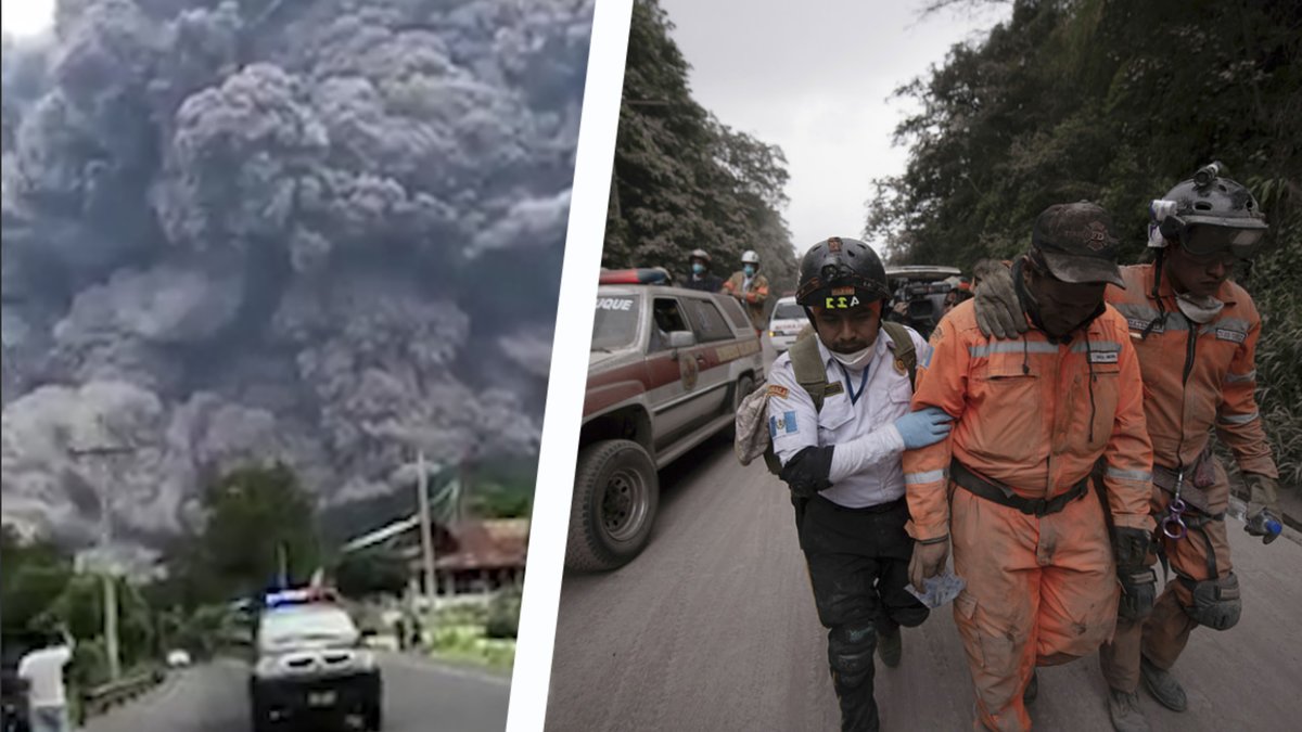 Aska, lava och rök i Guatemala
