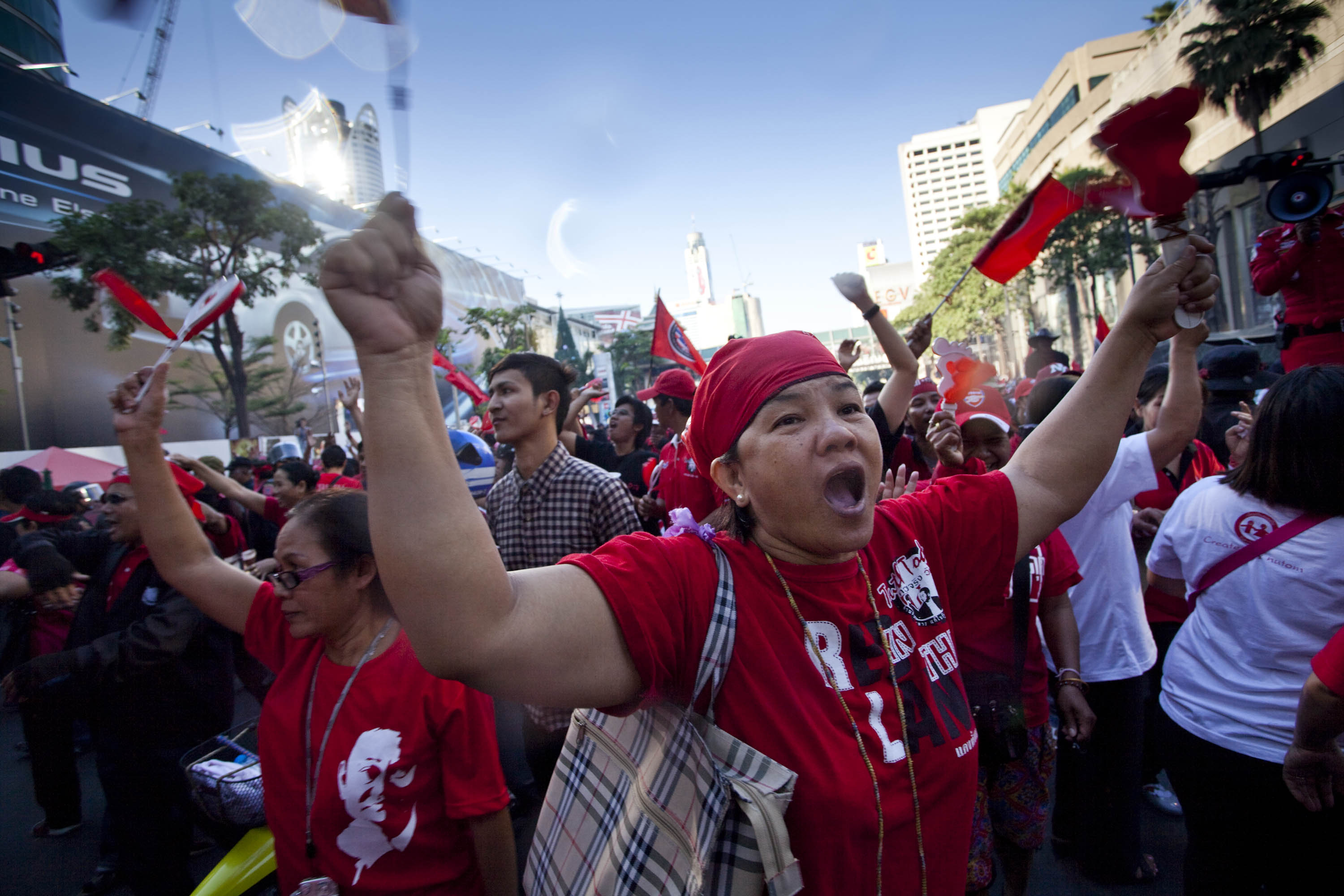 Demonstration, Rödskjortor, Protester, Thailand, Bangkok, Thaksin Shinawatra