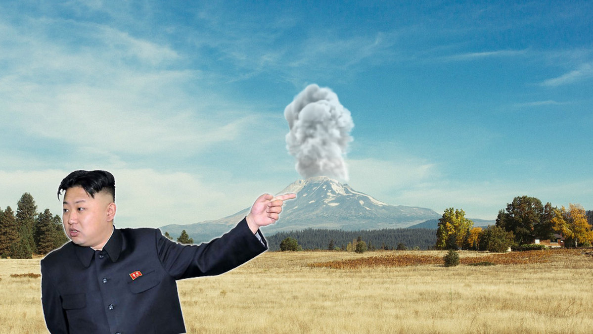 Inte nog att Kim Yong Un hotar med atombomber, nu verkar det dessutom att han har lyckats göra en vulkan sur.