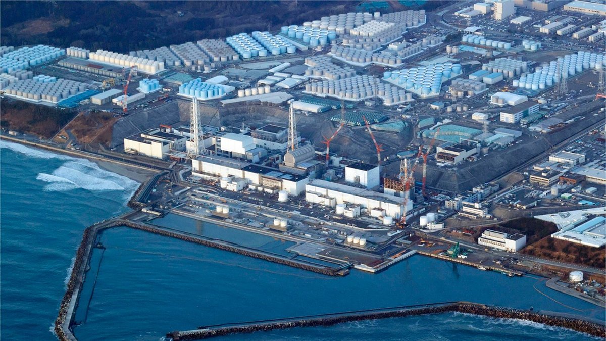 En flygbild över kärnkraftverket i Fukushima. Arkivbild.