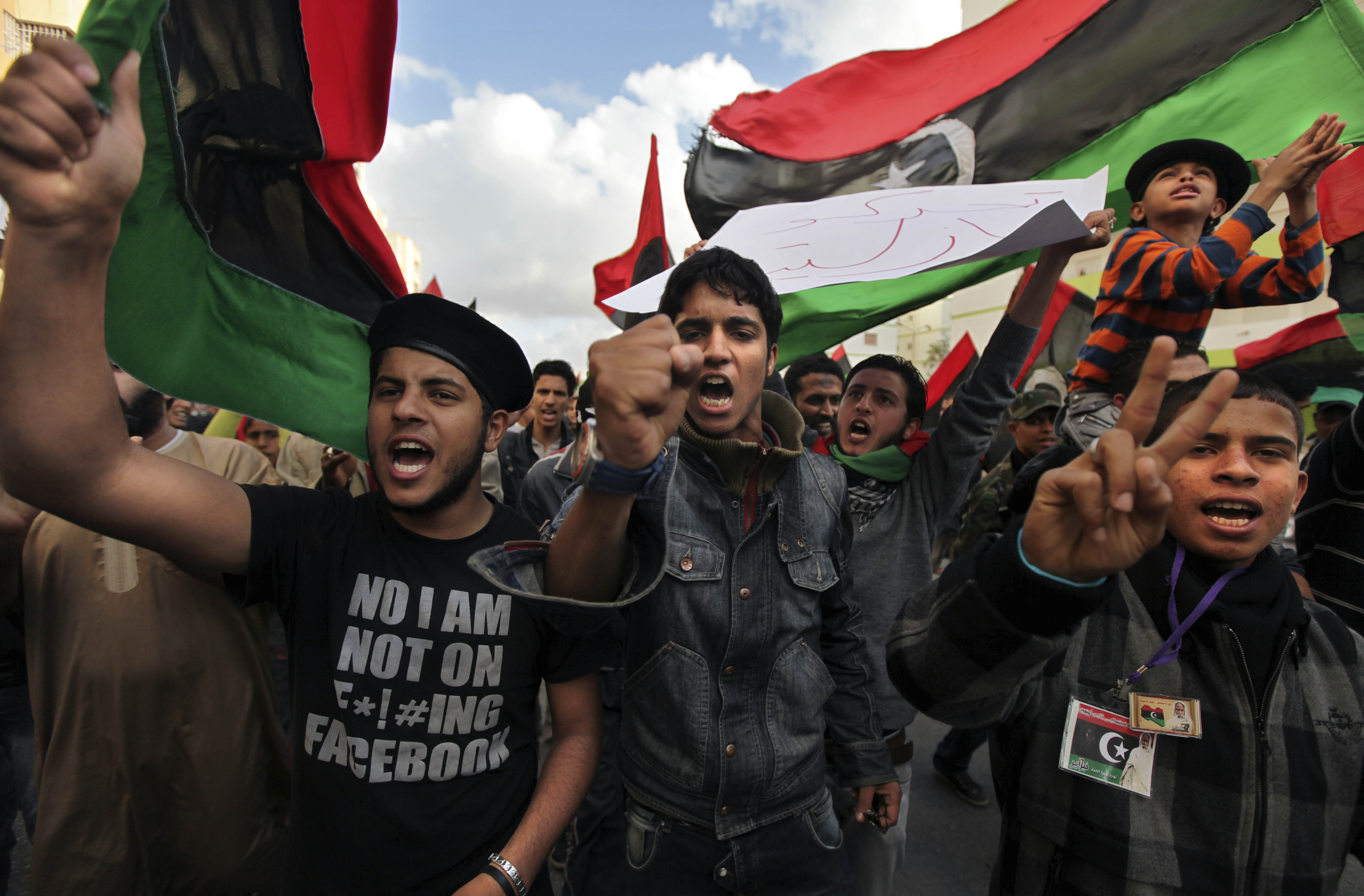 Demonstranter i Benghazi.
