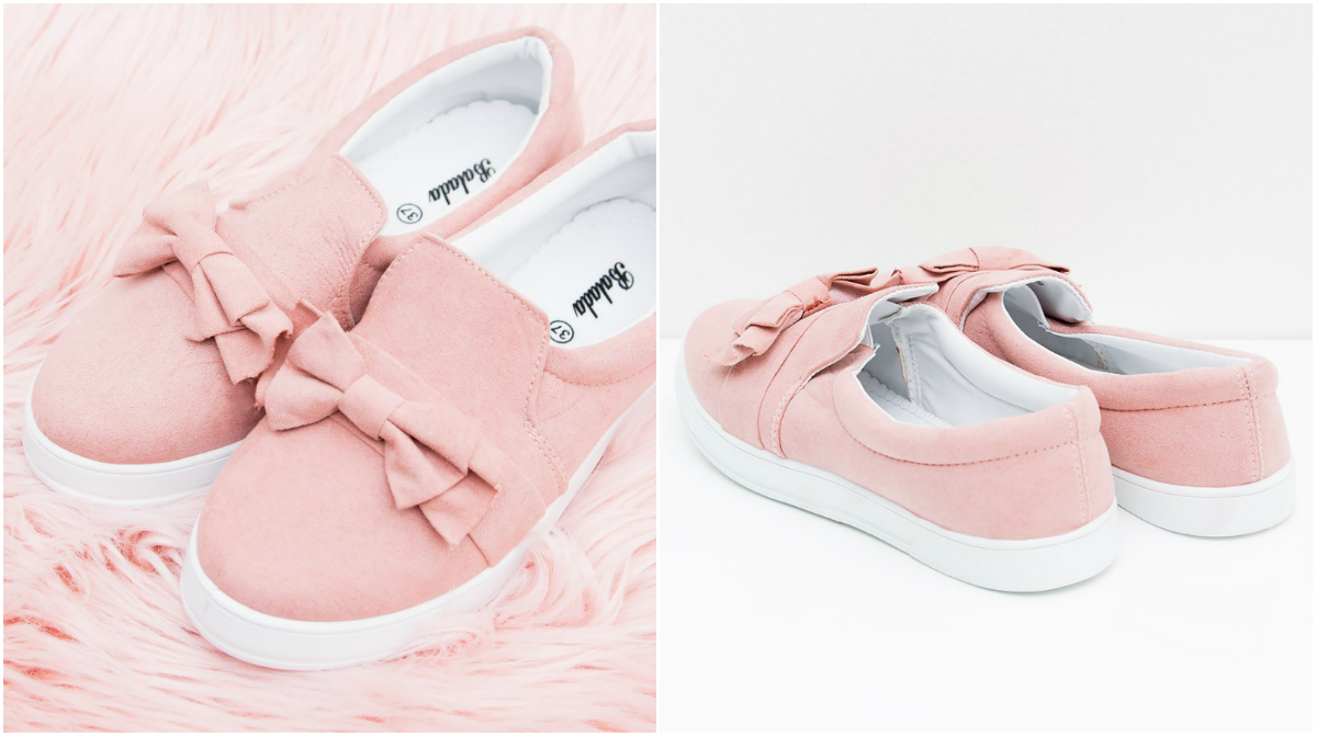 Sneakers med rosa rosett Sneakers med rosa rosett