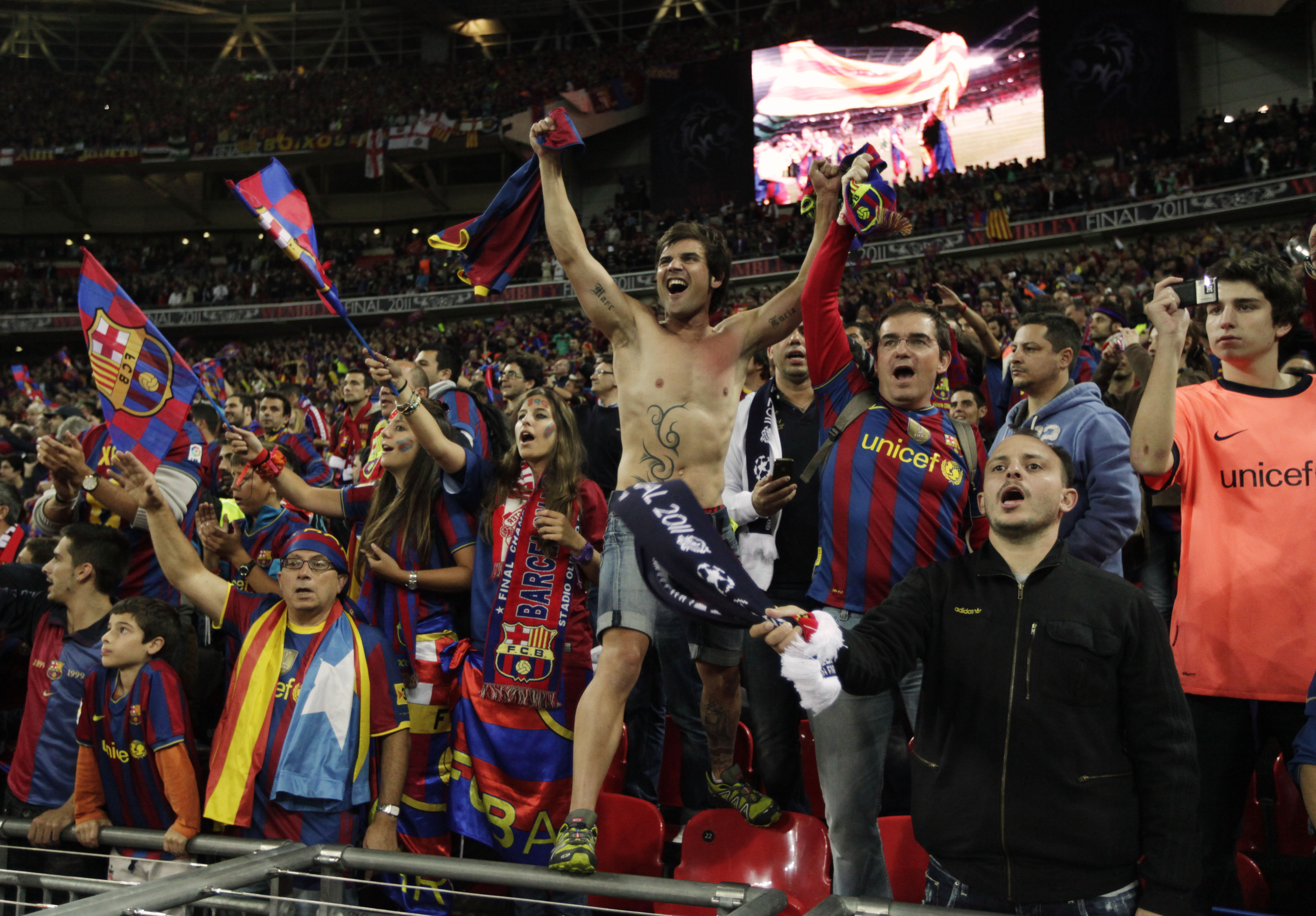 Barçafans på Wembley. Barçafans på Wembley.